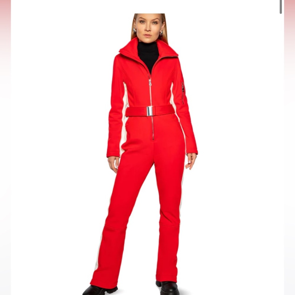 Anthropologie Bright Red Ski Snowsuit Women’s Small.